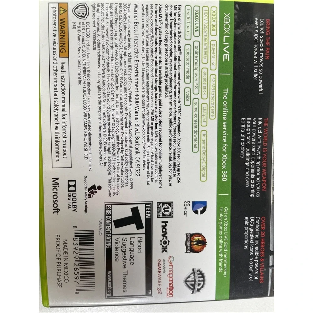 Injustice: Gods Among Us (Microsoft Xbox 360, 2013) Tested